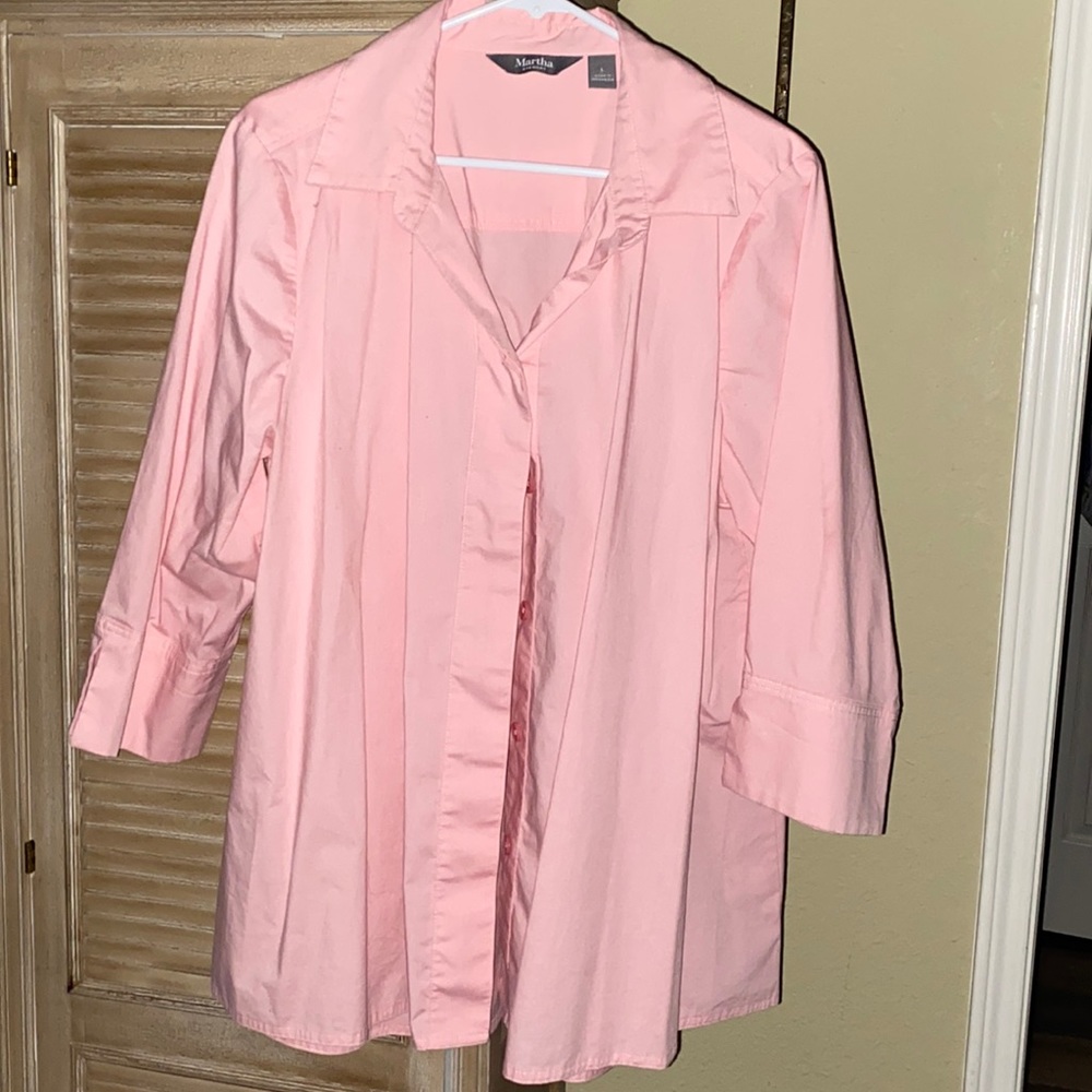 Martha Stewart Light pink long sleeve blouse